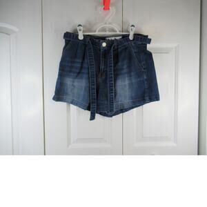 Indigo Rein Blue Jean Shorts with tie belt